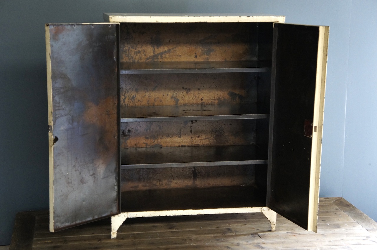 French Industrial Metal Cabinet